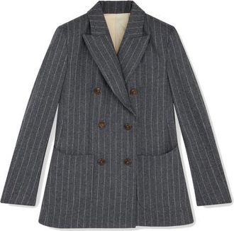 Fortela Brandy Classic Double-Breasted Pinstripe Jacket in Melange at Nordstrom, Size 44 Eu