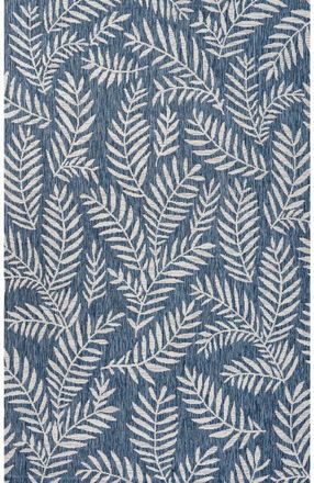Jonathan Y Designs Nevis Palm Frond Indoor/Outdoor Area Rug in Navy/ivory at Nordstrom, Size 2Ft 0In X 8Ft 0In