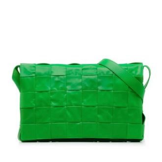 Bottega Veneta Pre-owned Cassette Crossbody Bag - Dames - Pre-owned - Groen - Maat: ONE Size Leer
