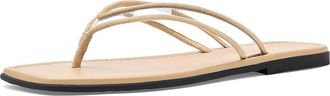 Veronica Beard Clea Piping Thong Sandals Womens Sandals Clear/Sand : 12 M, Leather