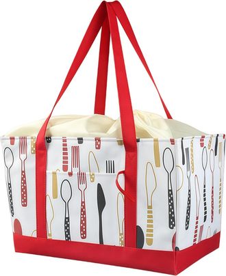 Generic Reusable Shopping Bags,Insulated Waterproof Reinforced Handles - Kitchen Reusable Grocery Bags Shopping Tote,for Home Kitchen Outdoor Camping Picnic S