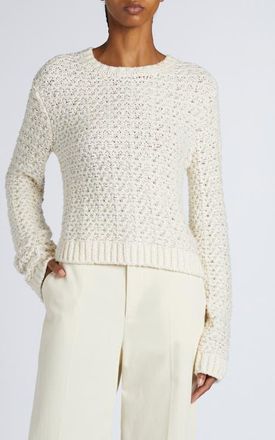 Moncler Crewneck Sweater in Silk White at Nordstrom, Size Medium