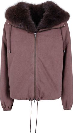 DRHOPE Jacket Canvas And Fur Soleil