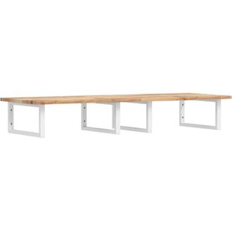 vidaXL Estante De Lavabo De Pared Acero Y Madera Maciza De Acacia Vidaxl
