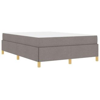 vidaXL Cama Tipo Box Spring Taupe Y Blanco 140 X 190 Cm Tela Vidaxl