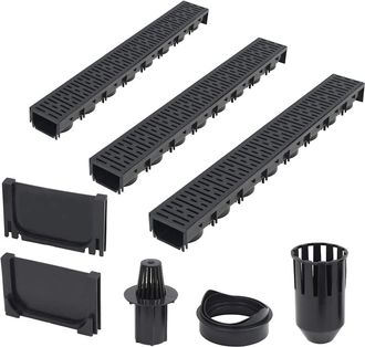 vidaXL Canalette Di Drenaggio 3 Pz Plastica 3 M - Vidaxl
