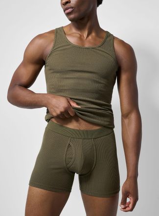 Le 31 Mens 5 stretch ribbed boxer brief Organic Cotton & recycled polyester