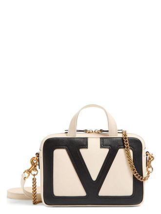 ハンドバッグ Valentino Garavani White Polymeric Material And Leather Larg Valentino Garavani White Designer Handbags and Purses