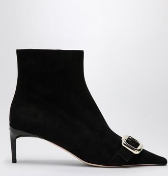 Roger Vivier Womens Choc Bootie 55 - Black Leather - Size EU 40