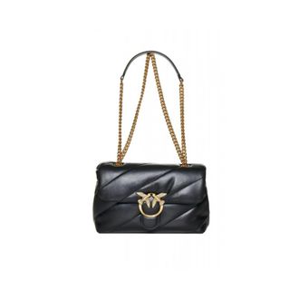 Pinko Love One Classic Matelass&eacute; Schoudertas - Dames - Schoudertassen - Zwart - ONE Size - Leer - Tassen