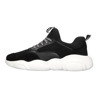 Moschino Schoenen, Dames, Zwart, 40 EU, Leer, Leren en Stoffen Sneakers