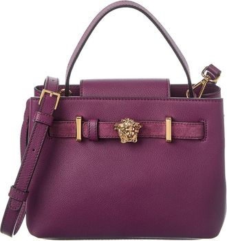 Versace Medusa Leather & Suede Tote