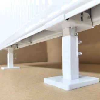OEM Kit De Soportes Para Radiador De Suelo, Soportes De Acero Ajustables Para Radiador, Kit De Soportes Para Suelo, Blanco + Plata