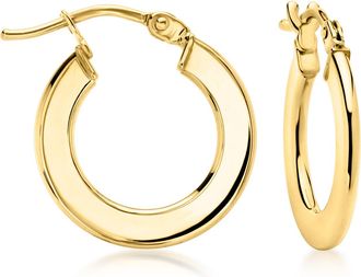 Ross-Simons Italian 10kt Yellow Gold Flat Hoop Earrings