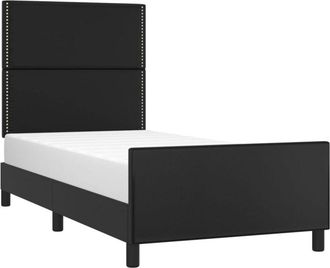 vidaXL Vidaxl - Estructura de cama sin colchón cuero sintético negro 100x200 cm