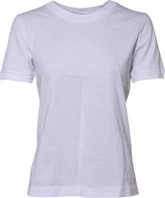 Dolce & Gabbana T-shirt met ronde hals en korte mouwen - Dames - T-shirts - Wit - S - Katoen - Tops