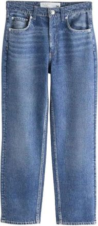 Rag & Bone Womens Miramar Ponte Harlow Mid-Rise Ankle Straight Jeans, Kimber Wash