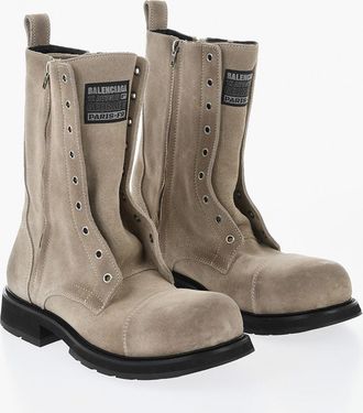 Balenciaga Stivaletti in Suede con Zip Laterale Balenciaga