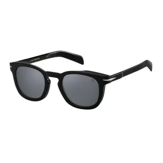David Beckham Sunglasses Square Full Rim, Shiny Black Frame And Silver Mirror Lens Db7030/s0807T4