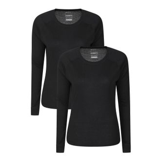 Mountain Warehouse Dames Talus Thermische Basislaag Top (Verpakking van 2) (Zwart)