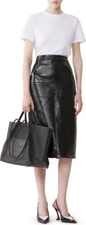Lanvin Cotton T-Shirt With Ribbon Detail in Optic White/black at Nordstrom, Size X-Large
