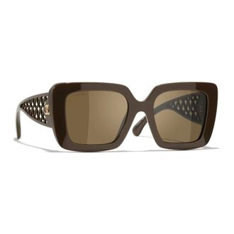 Chanel Dames, Accessoires, Bruin, Maat: 52 MM Tweed