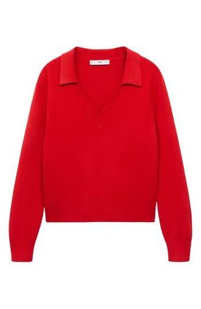 Mango Johnny Collar Sweater in Red at Nordstrom Rack, Size Small