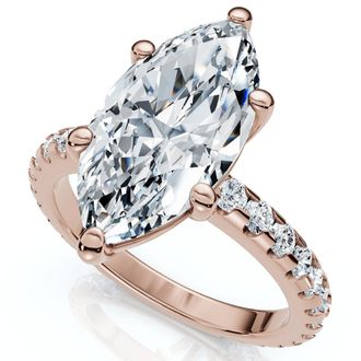 Pompeii3 Certified 3.40Ct Marquise Diamond Engagement Ring 14k Gold Lab Grown