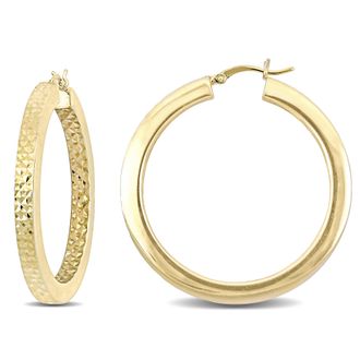 Mimi & Max 40mm Hoop Earrrings in Yellow Plated Sterling Silver