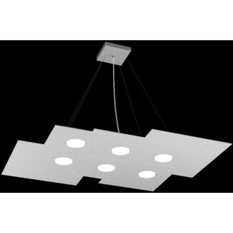 Top-Light Lampadario moderno top light plate 1129 s6 r gx53 led metallo monoemissione sospensione, finitura metallo grigio