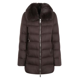 Moorer Doucine Dorado-Fur LS9 - Dames - Mantels - Bruin - Maat: S Wol
