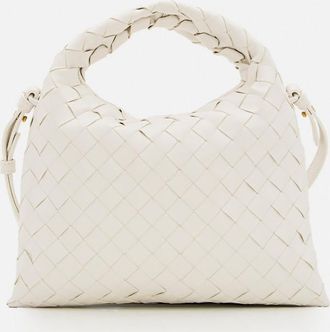 Bottega Veneta White MINI HOP HOBO LEATHER SHOULDER BAG