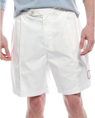 Brunello Cucinelli White Pleated Tailored Shorts, Size X-Small