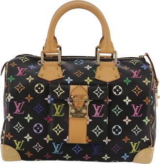 Louis Vuitton Speedy Handbag Monogram Multicolor Black Canvas Bag (Pre-Owned)
