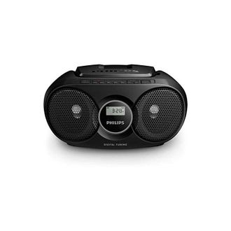 Philips Audio Az215b/12 Reproductor De Cd Port&aacute;til/radio Fm, Refuerzo Din&aacute;mico De Graves, Entrada De Audio/radio Cd, Color Negro - Philips