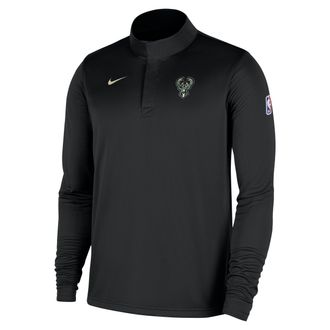 Nike Milwaukee Bucks Nike Mens Dri-FIT NBA 1/4-Zip Long-Sleeve Top in Black | HM7558-010