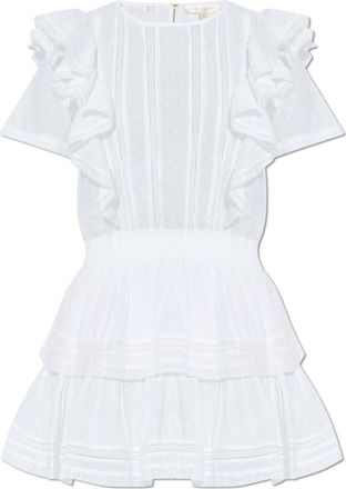 LoveShackFancy Jurk Natasha - Dames - Zomerkleedjes - Wit - L - Katoen - Kleedjes