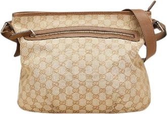 Gucci Pre-owned Cross Body Bags, female, Beige, Size: ONE SIZE Pre-owned GG Canvas Shoulder Bag