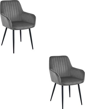 OEM Silla Solden - Terciopelo Gris Oscuro / Patas Negras X 2