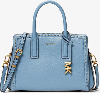 Michael Kors Laila Small Studded Leather Satchel