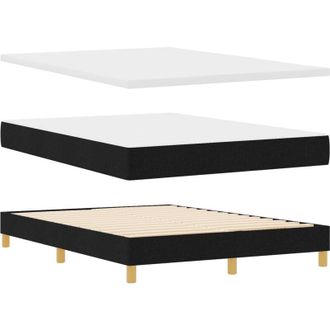 vidaXL Box Spring Bed with Mattress Black 200 x 140 cm Polyester vidaXL