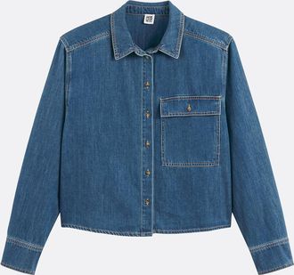La Redoute Collections Kort oversized hemd in denim
