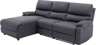 Vente-Unique Vente-unique - Divano angolare relax elettrico in Tessuto Antracite - Angolo a sinistra - lunano