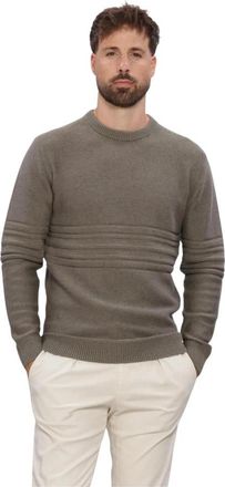 Gentiluomo Round Neck LS - Heren - Ronde hals truien - Bruin - L - Truien & Vesten