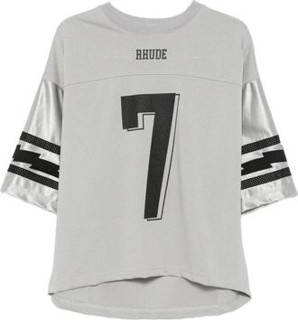 Rhude Tops, Heren, Grijs, M, Polyester, Lightning Football Jersey