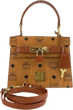 MCM Pre-owned Visetos PVC 2way Bag - Dames - Vintage Handtas - Bruin - ONE Size - Vintage