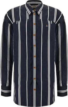 Vivienne Westwood Printed Popeline Shirt - Heren - Casual Overhemden - Zwart - S - Katoen - Overhemden