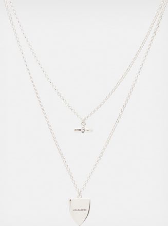 AllSaints Lace Marcia Sterling Silver Charm Necklace, Size: One Size