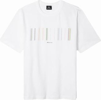 Paul Smith Mens PS Paul Smith Stripe T-Shirt 01 WHITE - Size: 44