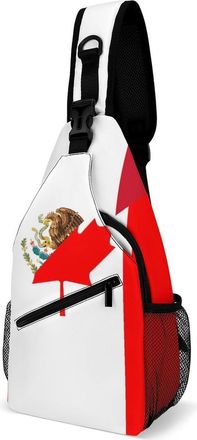 Generic Canada And Mexican Flag Mens Crossbody Chest Sling Bag for Travel Hiking Lightweight Shoulder Bags with Small Side